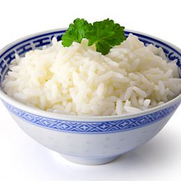 Bowl of Rice on White Background
